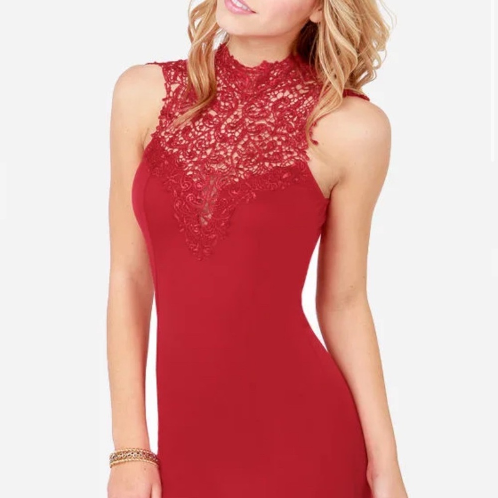 Lulu's Chic Red Backless Dress - image 2